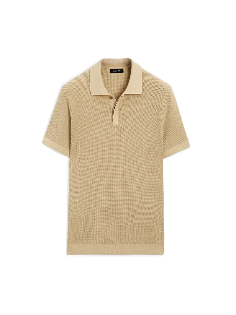 Поло из текстурированного хлопкового трикотажа