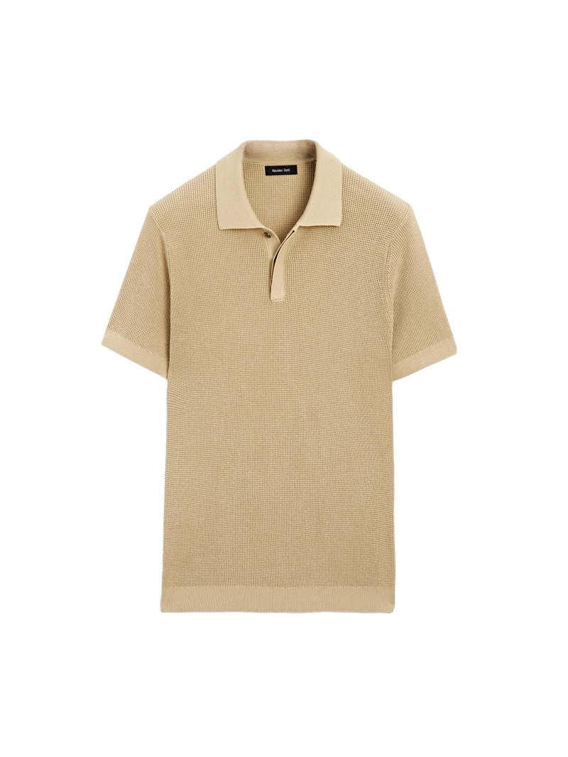 Поло из текстурированного хлопкового трикотажа