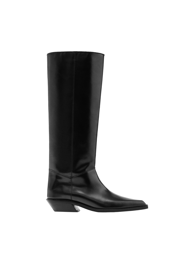 Кожаные ковбойские сапоги massimo dutti