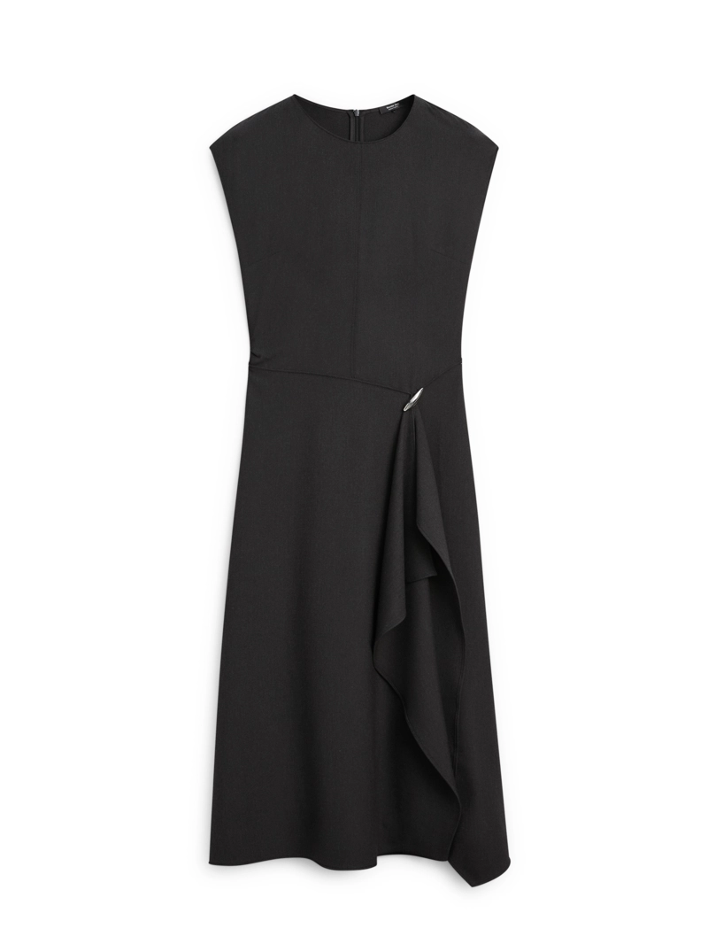 Платье миди с деталями броши