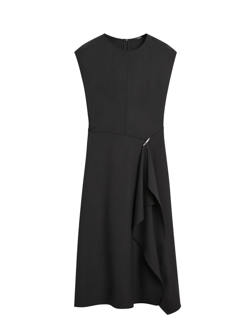 Платье миди с деталями броши