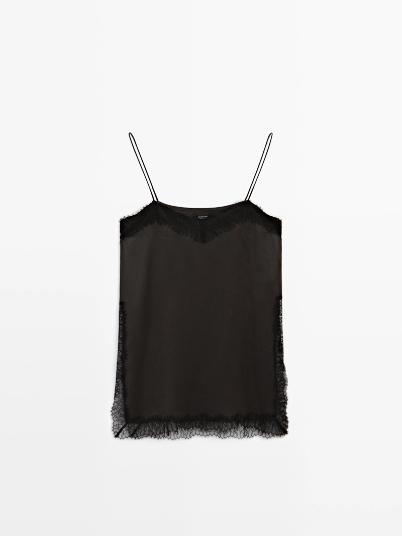 Топ-бюстье с деталями прорезей