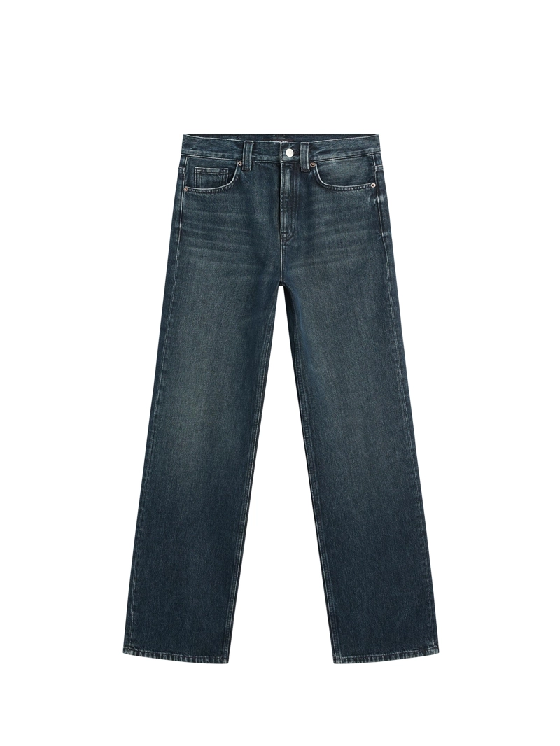 Джинсы с высокой посадкой и широкими брючинами