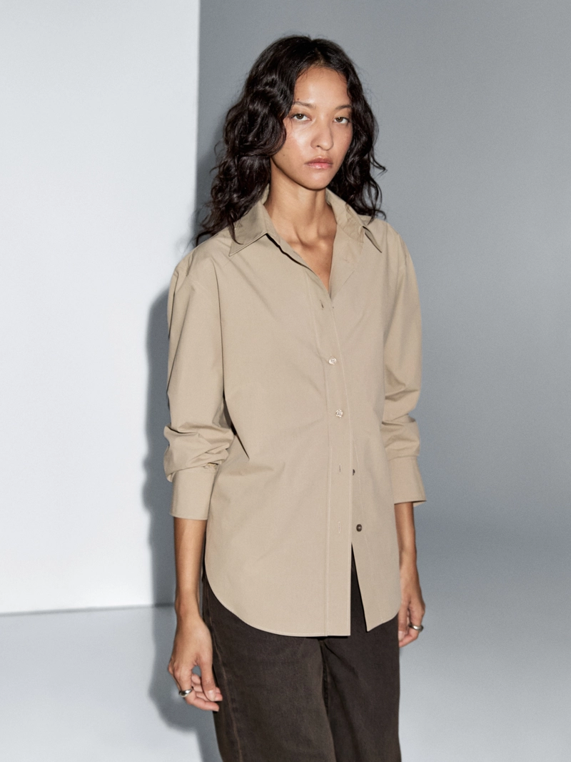 Рубашка из 100% хлопкового поплина