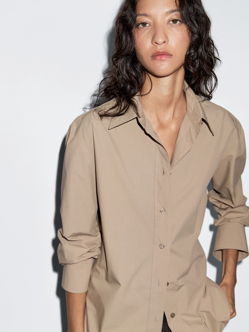 Рубашка из 100% хлопкового поплина