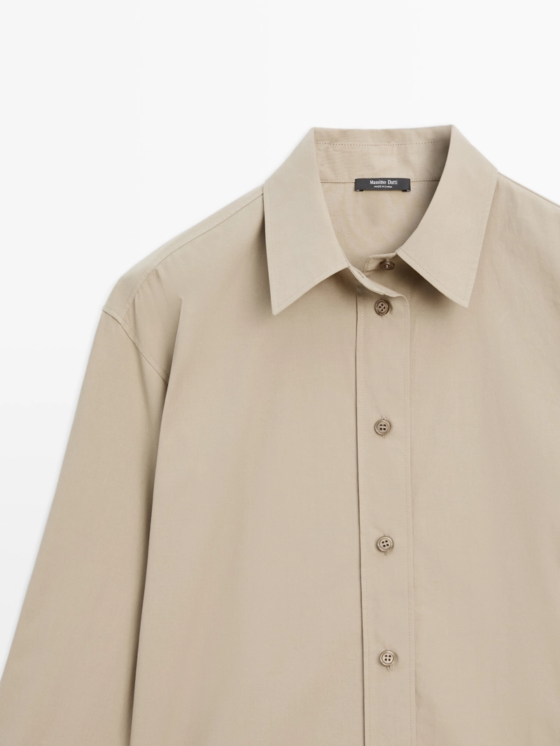 Рубашка из 100% хлопкового поплина