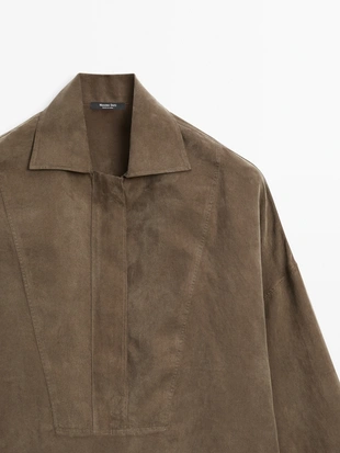 Блузка с молнией на груди- Заказать в России