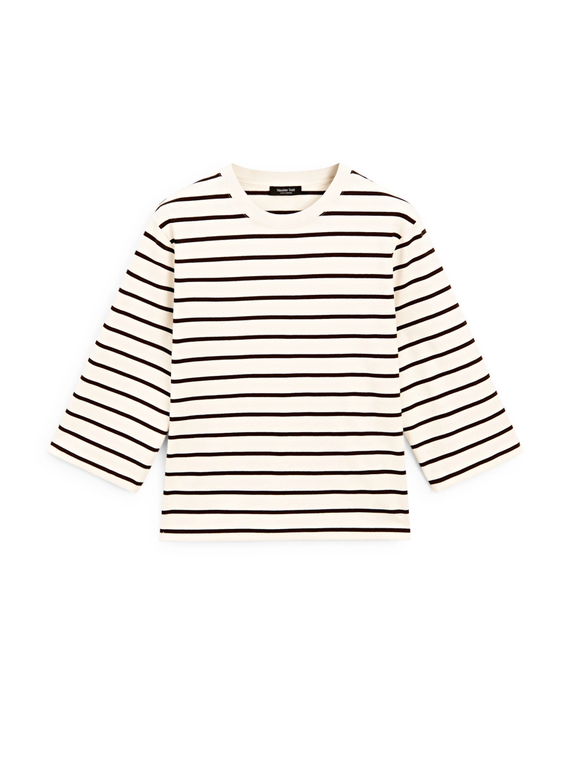 Футболка в полоску с рукавами длиной до локтя