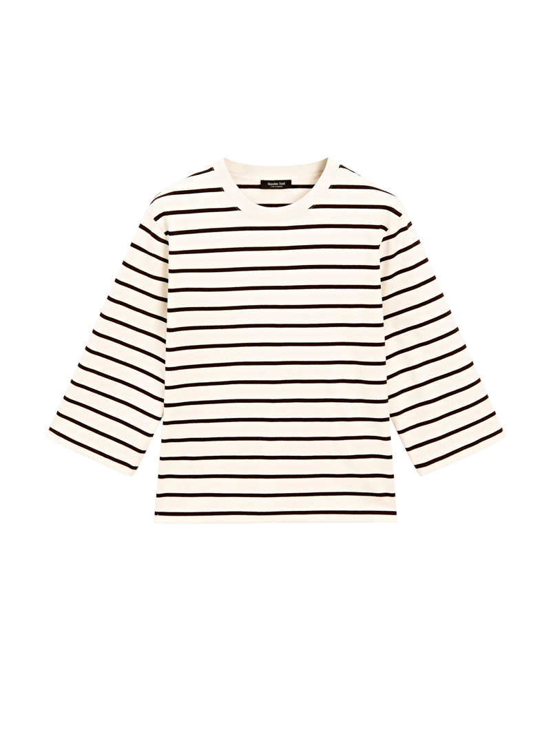 Футболка в полоску с рукавами длиной до локтя