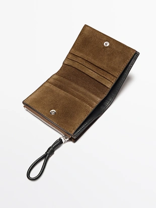 Кошелек из спилковой замши с деталями подвески- Заказать в России