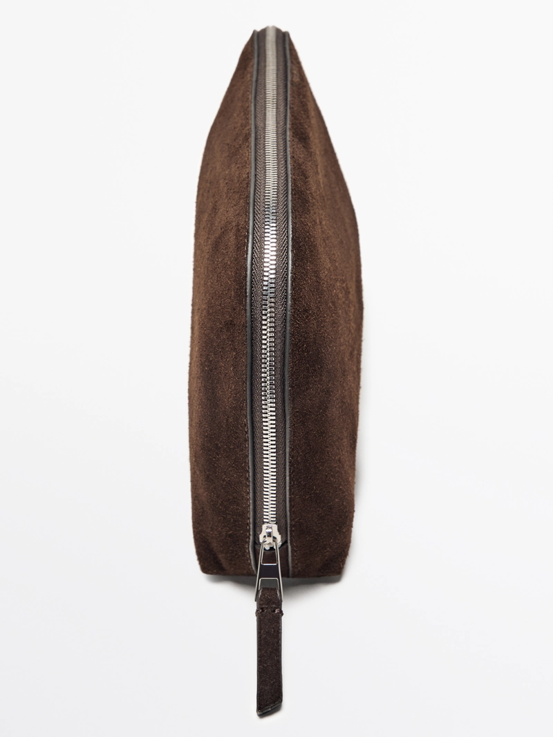 Туалетная сумка из разделенной кожи