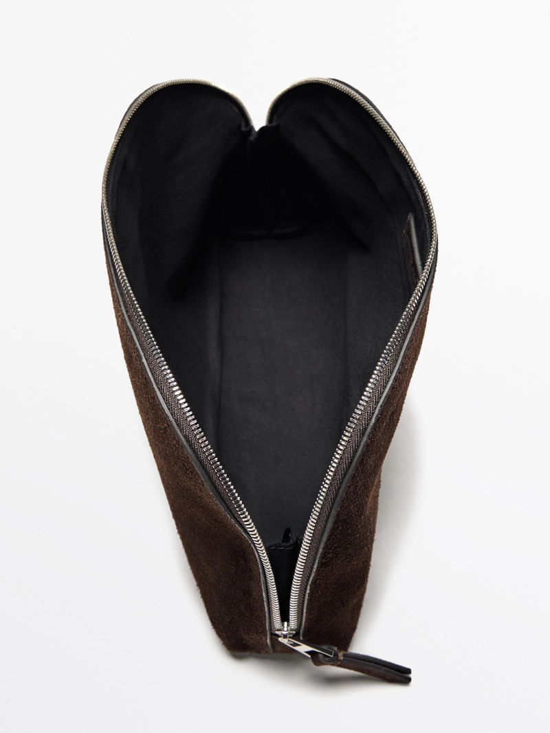 Туалетная сумка из разделенной кожи