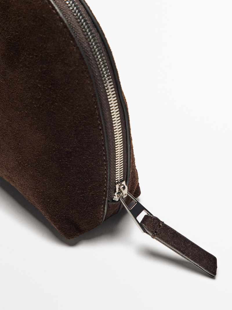 Туалетная сумка из разделенной кожи