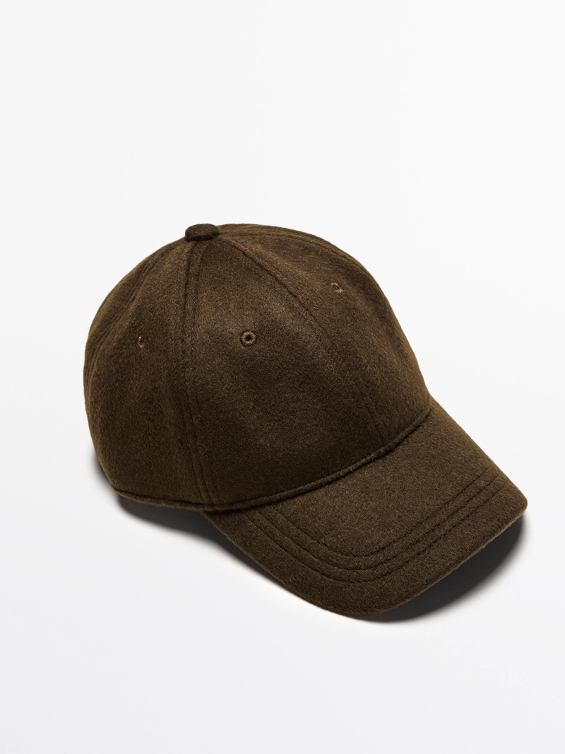 Шерстяная кепка с текстурой фетра