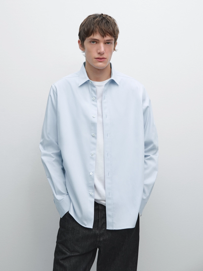 Рубашка из хлопково-синтетической смеси regular fit