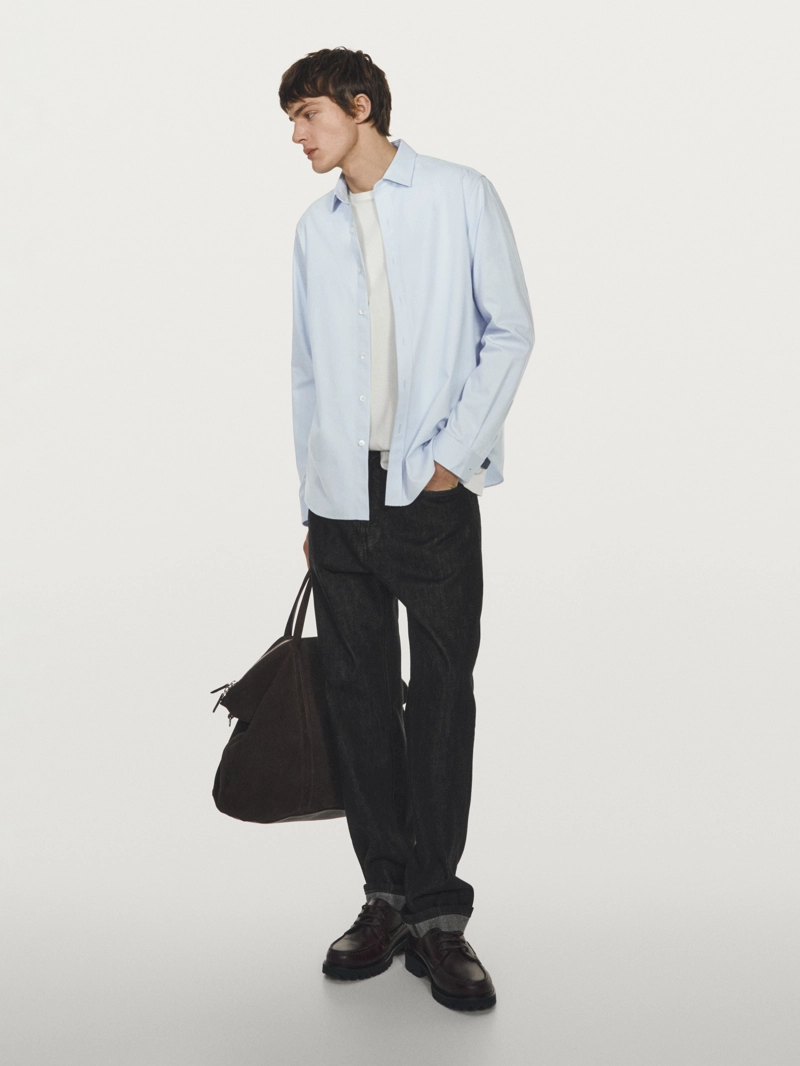 Рубашка из хлопково-синтетической смеси regular fit