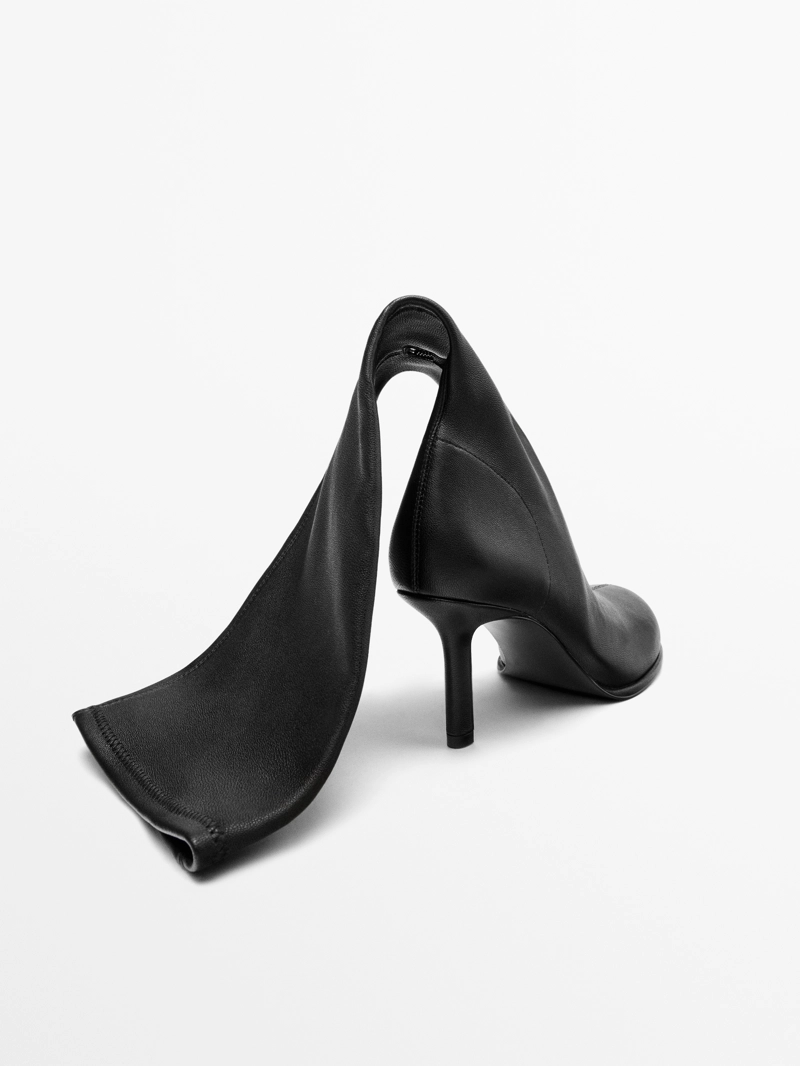 Ботильоны на высоком каблуке с округлым мысом