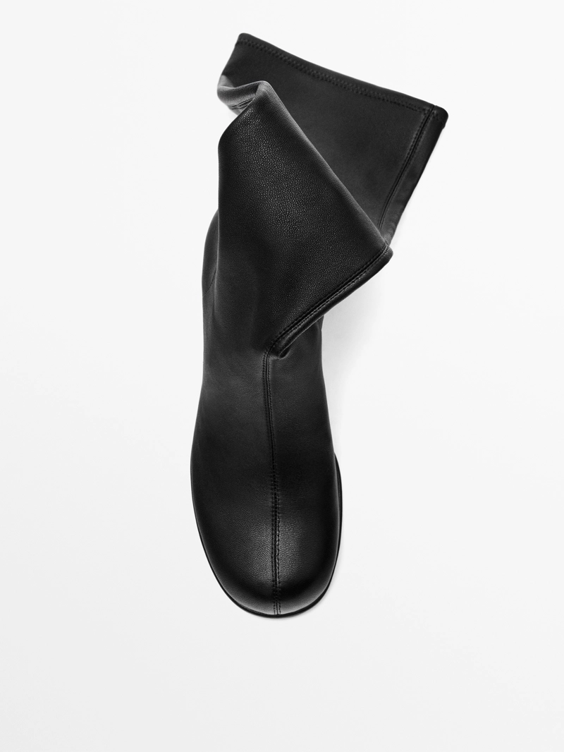 Ботильоны на высоком каблуке с округлым мысом