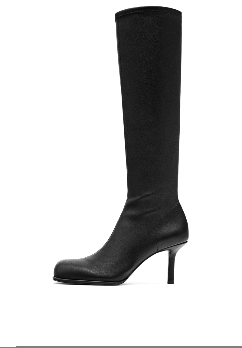 Ботильоны на высоком каблуке с округлым мысом