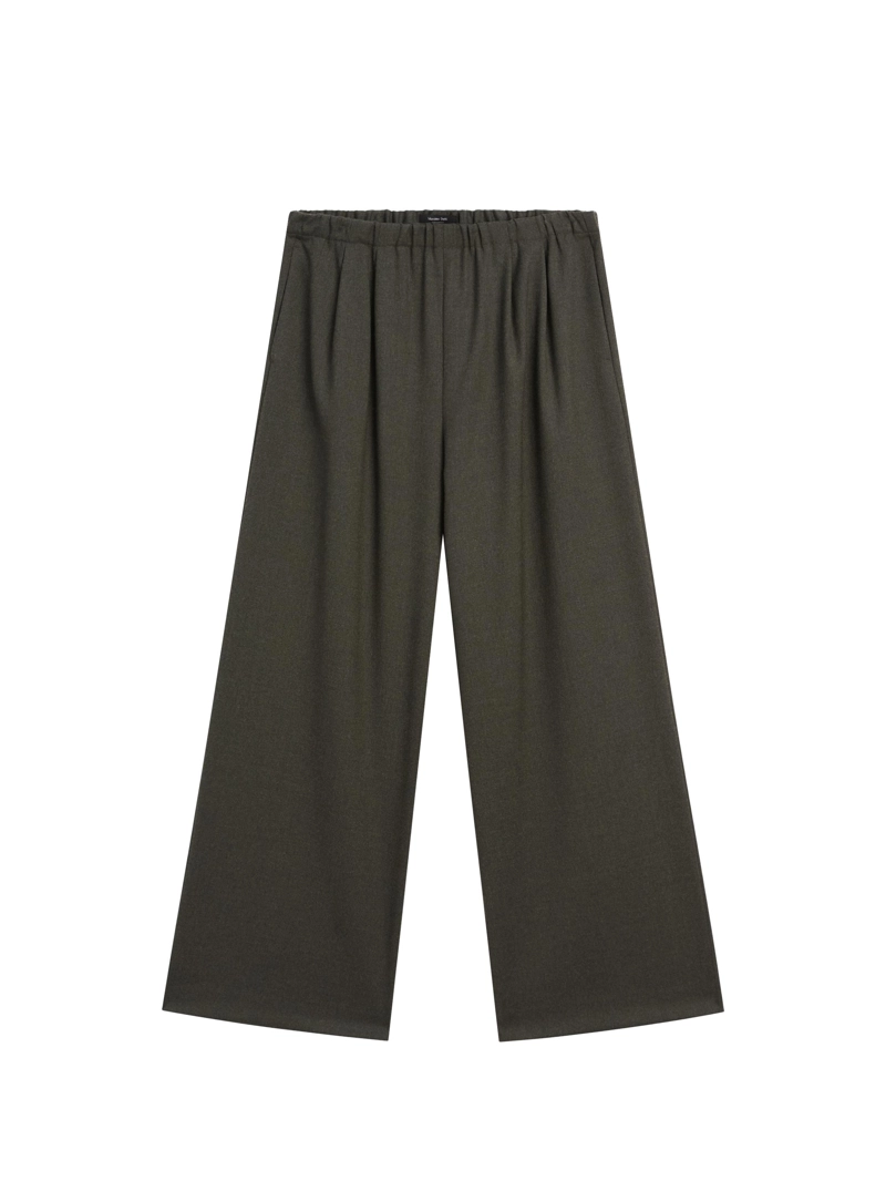 Широкие брюки с вытачками и эластичным поясом