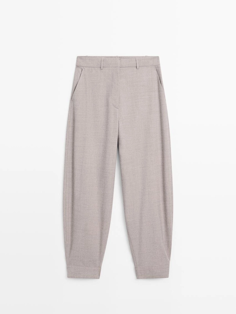 Брюки из шерстяной смеси с деталями пряжки