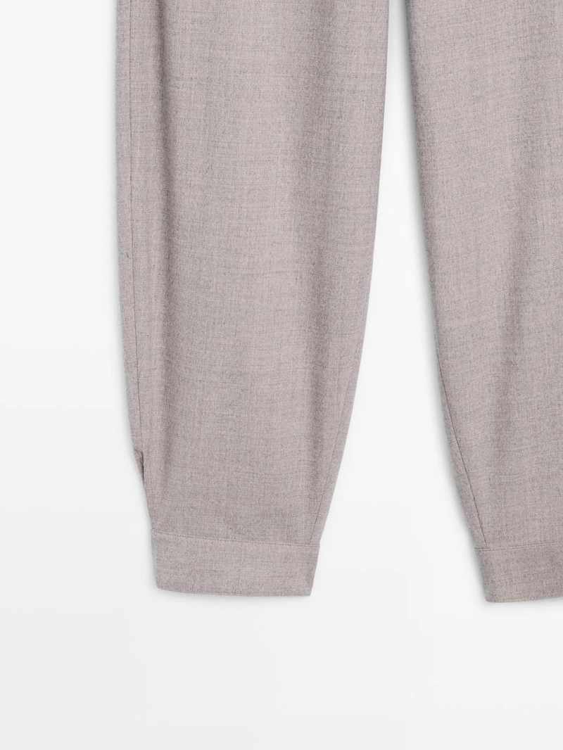 Брюки из шерстяной смеси с деталями пряжки