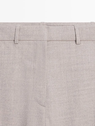 Брюки из шерстяной смеси с деталями пряжки- Заказать в России