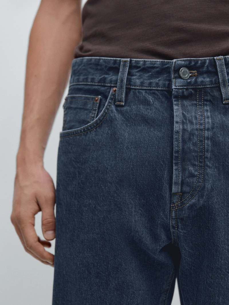Джинсы с запонками selvedge fit