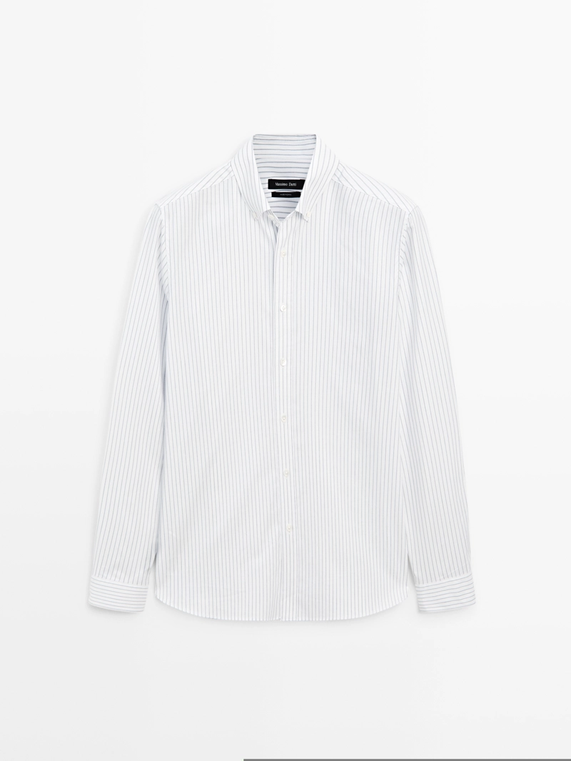 Рубашка в полоску regular fit из 100% хлопка