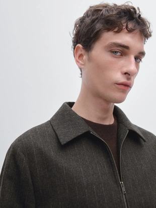 Полосатый пиджак из шерстяной смеси- Заказать в России