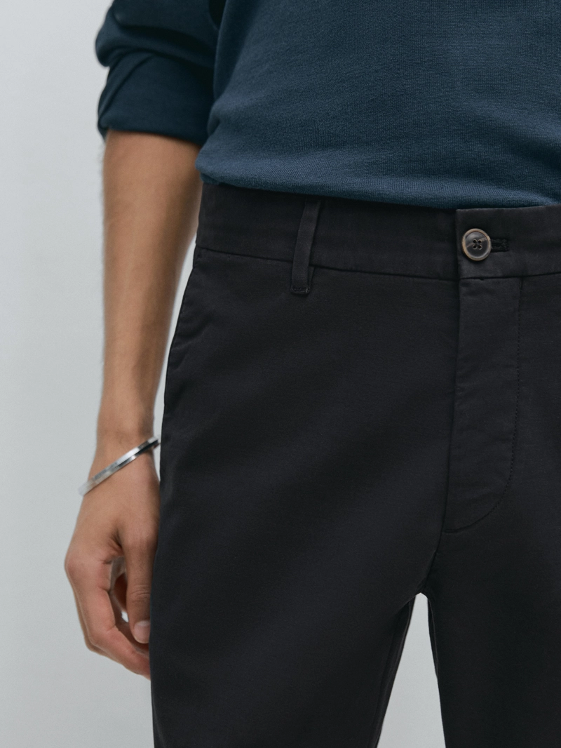 Брюки slim fit из 100% хлопка