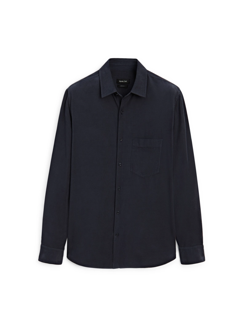 Рубашка regular fit из микро вельвета