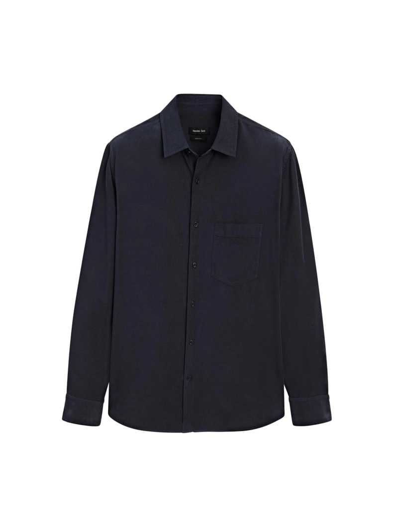 Рубашка regular fit из микро вельвета