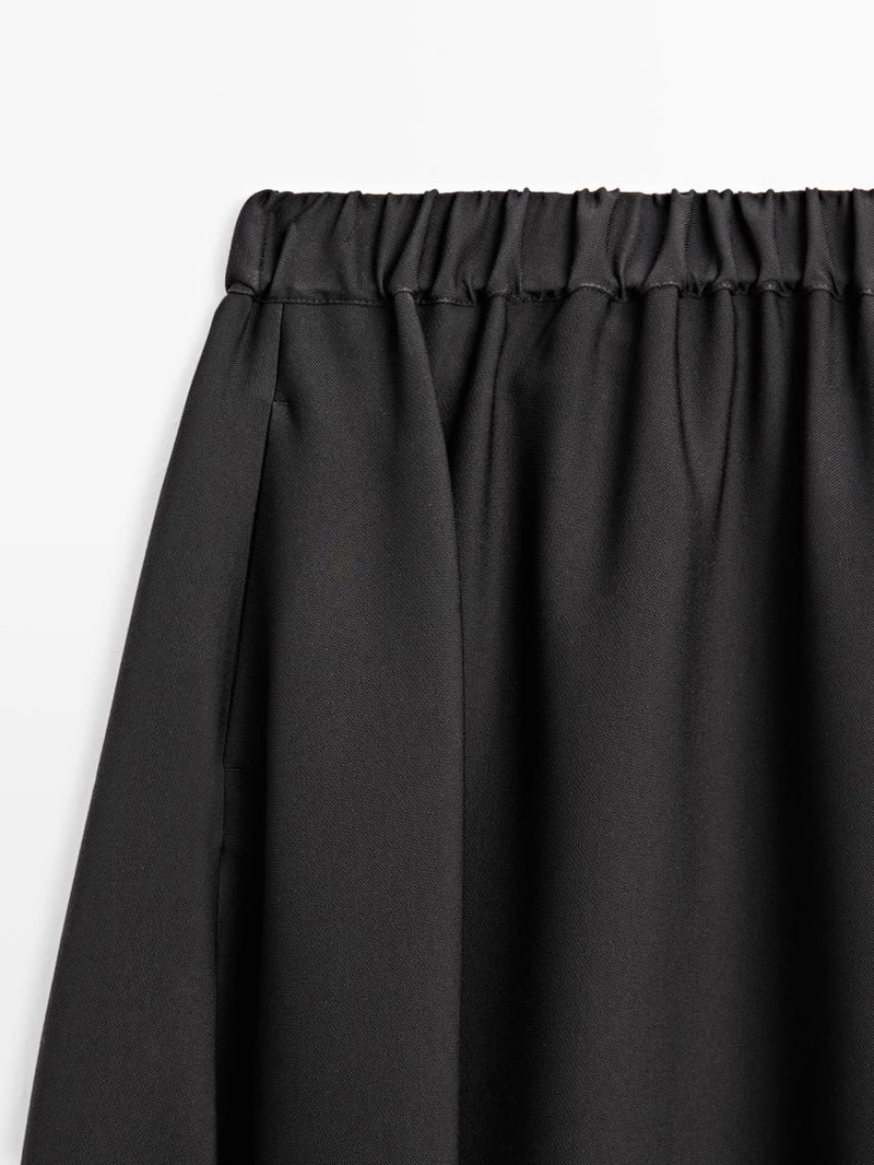 Юбка-солнце миди с эластичным поясом