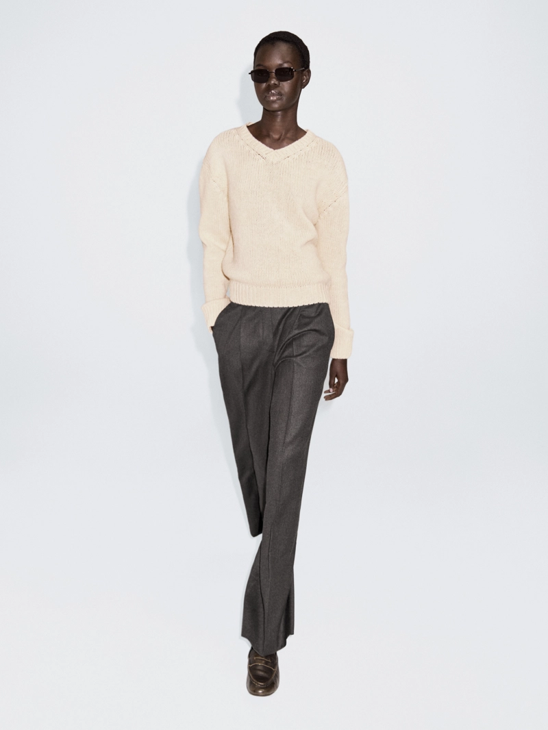 100% шерстяной свитер с v-образным вырезом