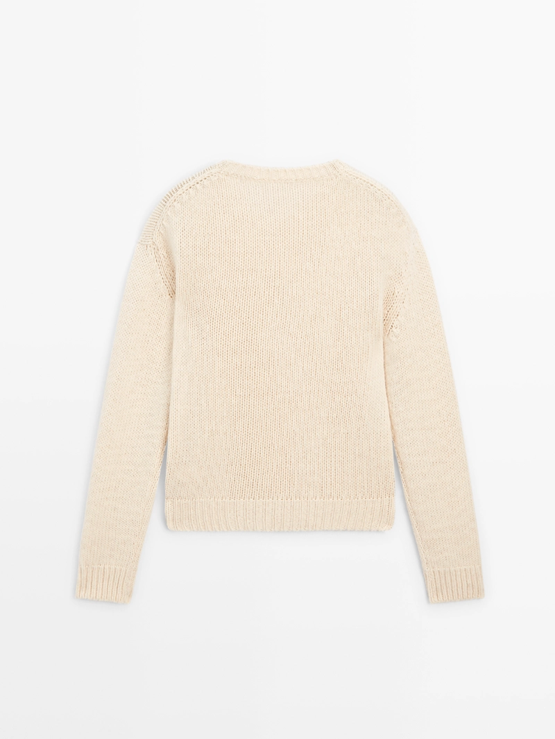 100% шерстяной свитер с v-образным вырезом