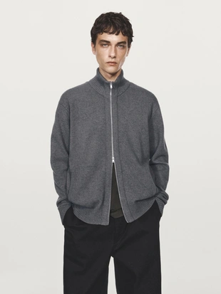 Кардиган из шерстяно-шелковой смеси с молнией- Заказать в России