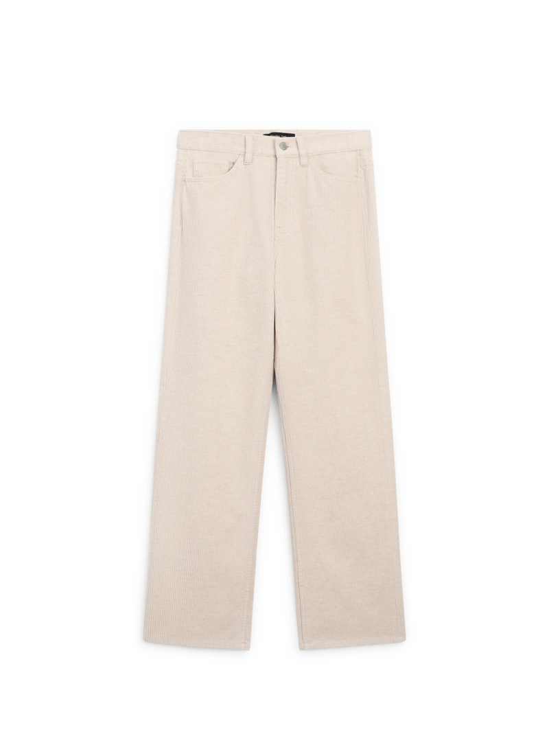 Брюки из вельвета с высокой посадкой и прямыми брючинами