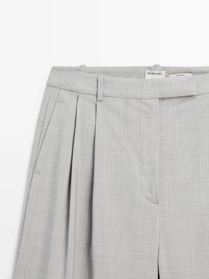 100% шерстяные широкие брюки на десятилях - studio