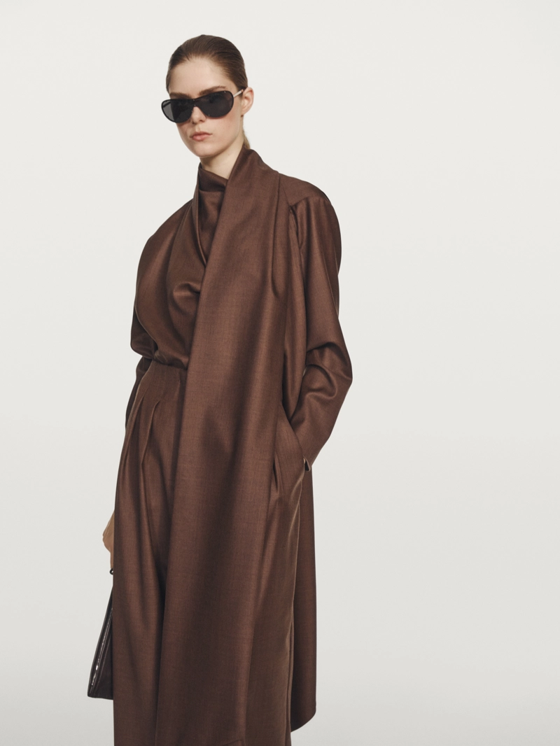 Блузка с объемным воротником из 100% шерсти - studio