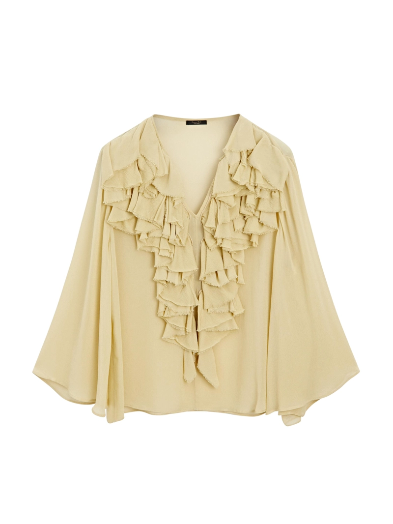 Блуза с баской на горловине - studio