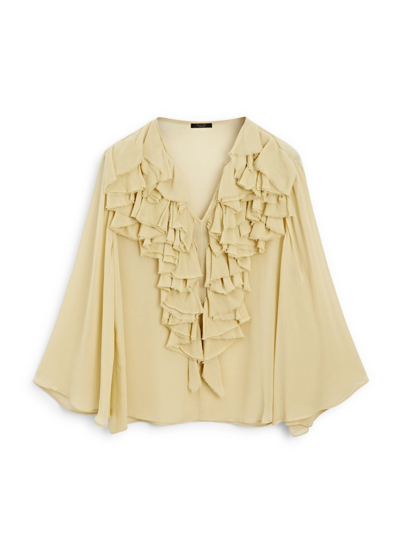 Блуза с баской на горловине - studio