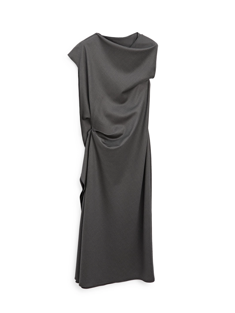 Длинное платье с деталями на горловине - limited