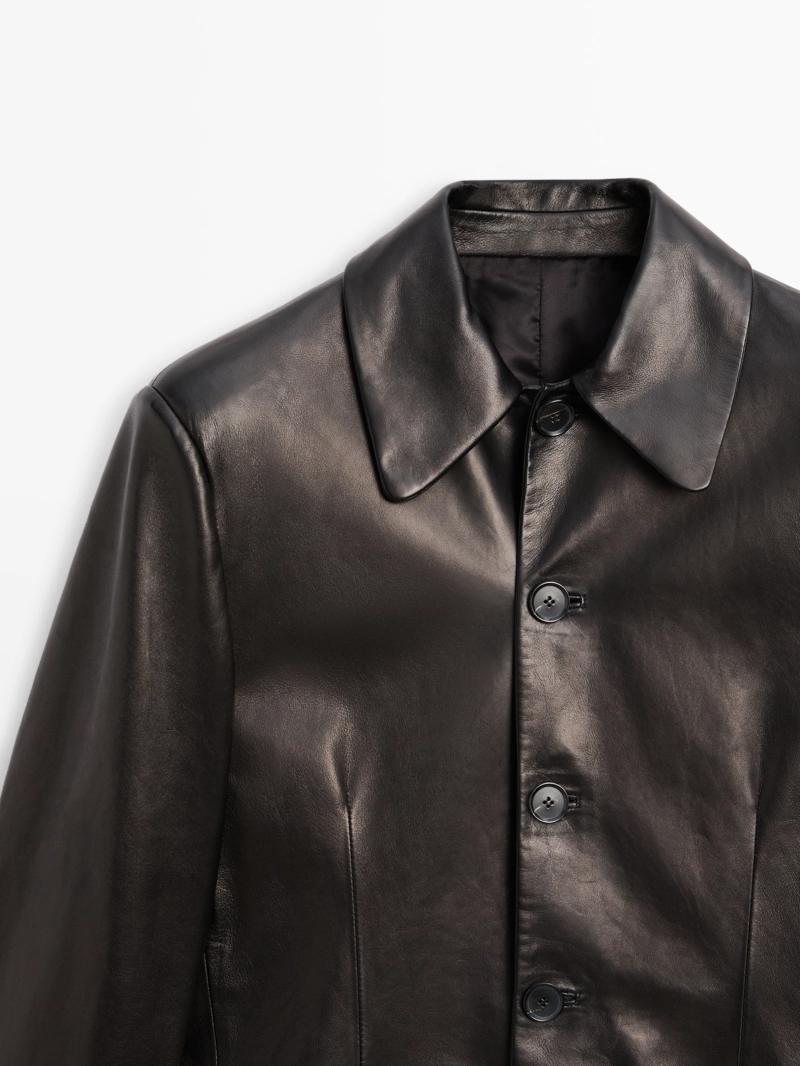 Кожаный блейзер с пуговицами - limited