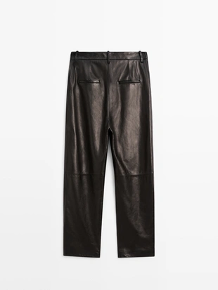 Широкие кожаные брюки из овечьей кожи - LIMITED- Заказать в России