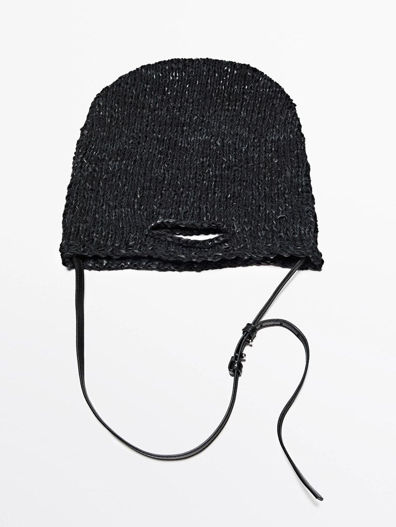 Сумка из кожи с крученым вязанием среднего размера - limited