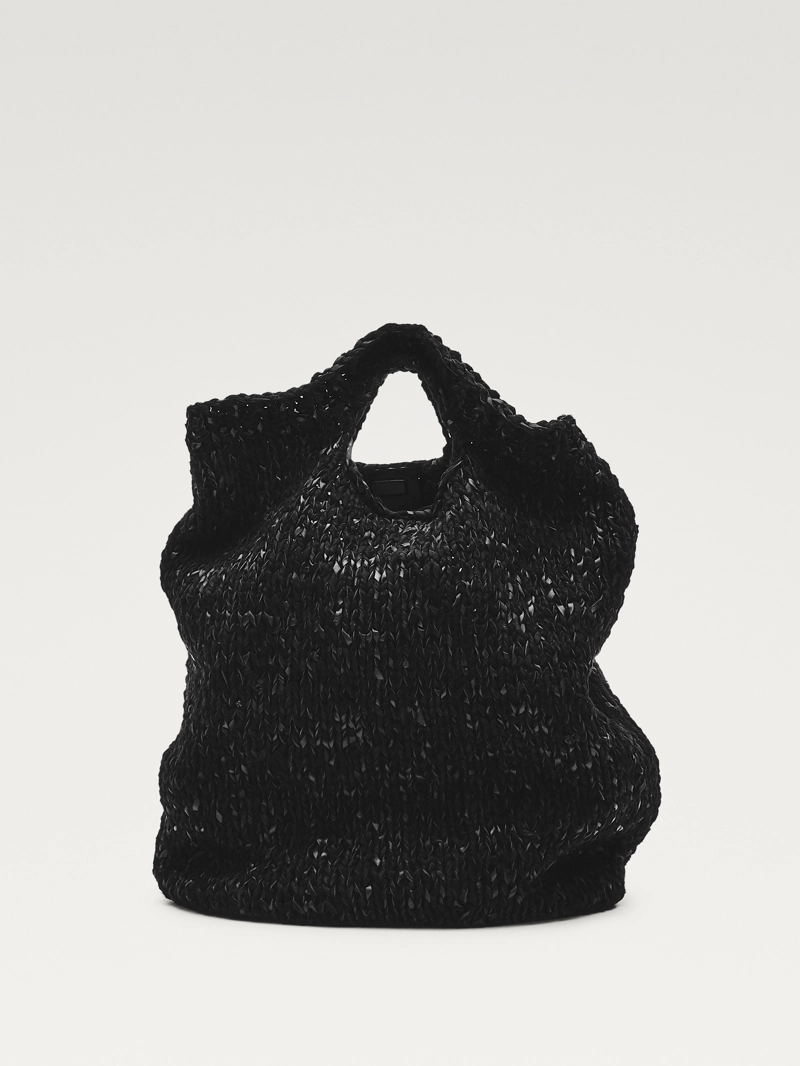 Большая сумка из кожи и вязаного крючком - limited