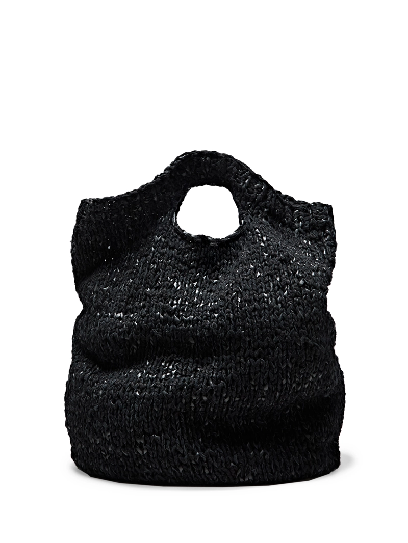 Большая сумка из кожи и вязаного крючком - limited