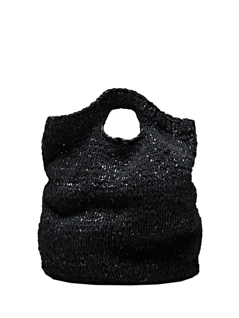 Большая сумка из кожи и вязаного крючком - limited