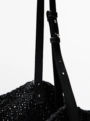 Большая сумка из кожи и вязаного крючком - LIMITED- Заказать в России